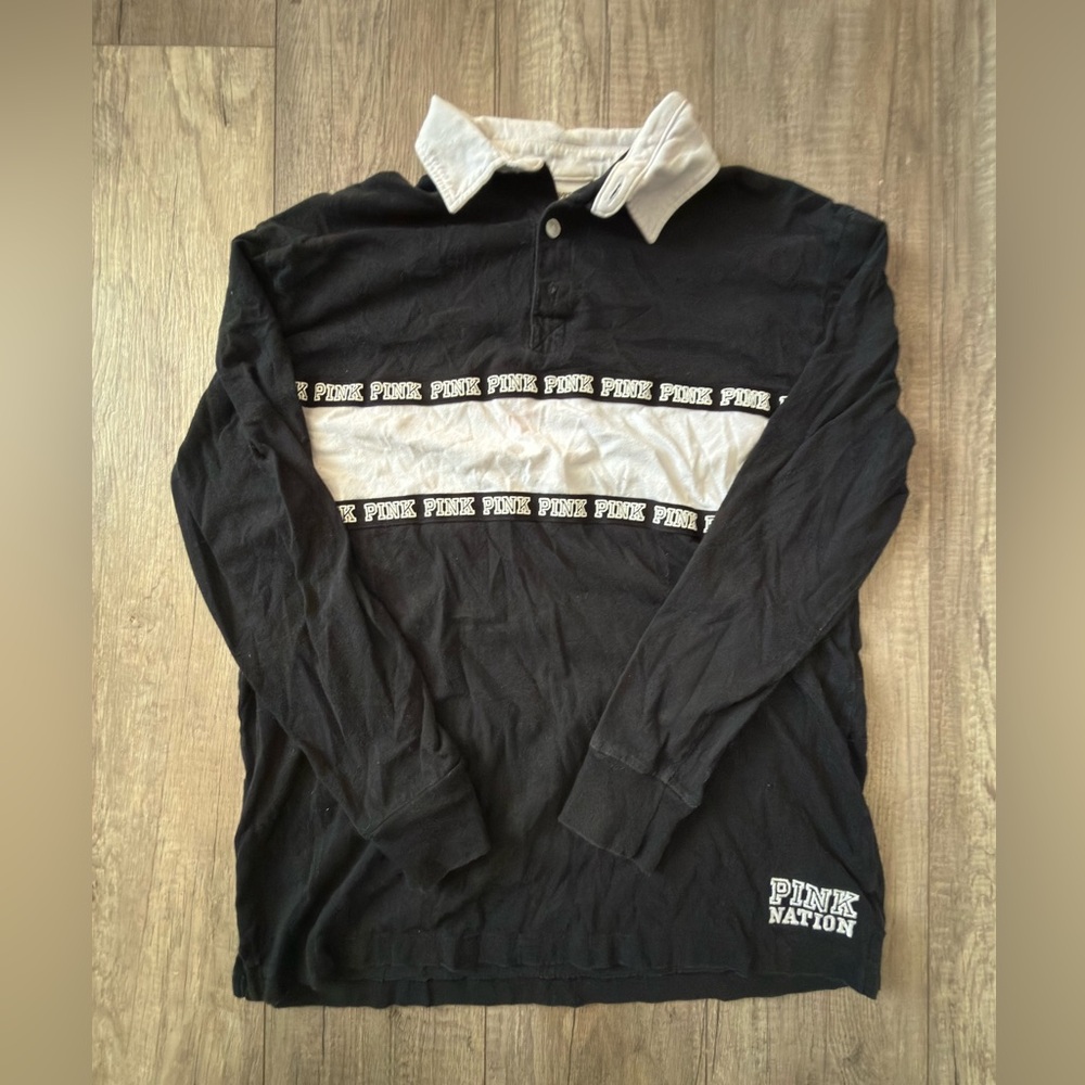 Women’s Black Long Sleeve Collared Shirt